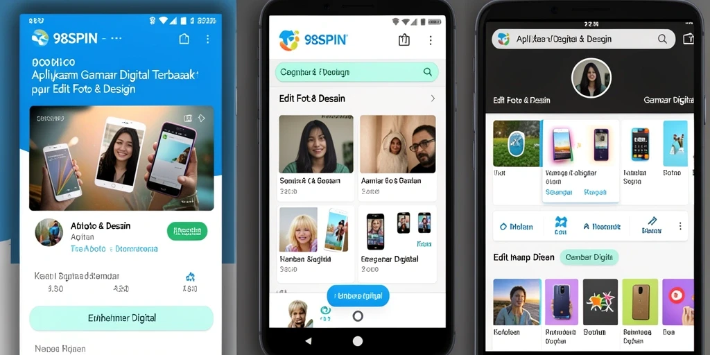Tampilan antarmuka aplikasi 98SPIN untuk Gambar Digital yang menarik.