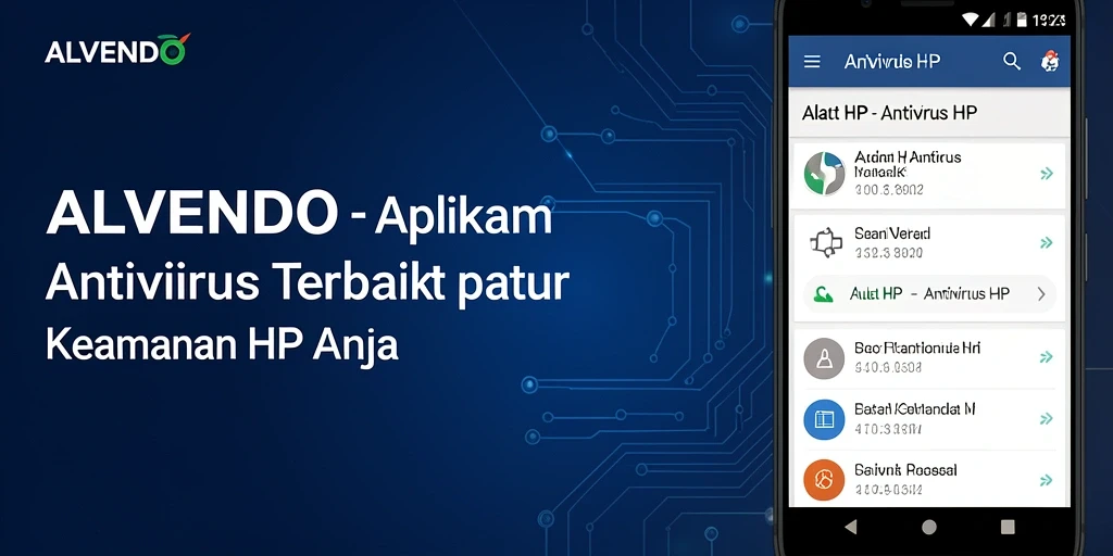 Screenshot ALVENDO menunjukkan antarmuka aplikasinya yang sederhana dan fungsional sebagai Antivirus HP.