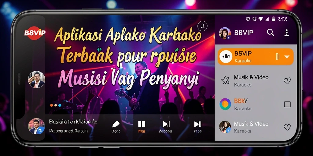 Screenshot utama B8VIP menampilkan antarmuka mudah digunakan dengan banyak lagu karaoke.