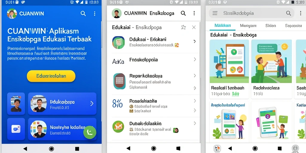 Antarmuka aplikasi CUANWIN dengan fungsi pencarian Ensiklopedia yang intuitif.
