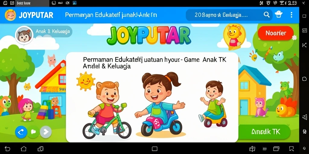 Antarmuka aplikasi JOYPUTAR yang ceria dan ramah anak.