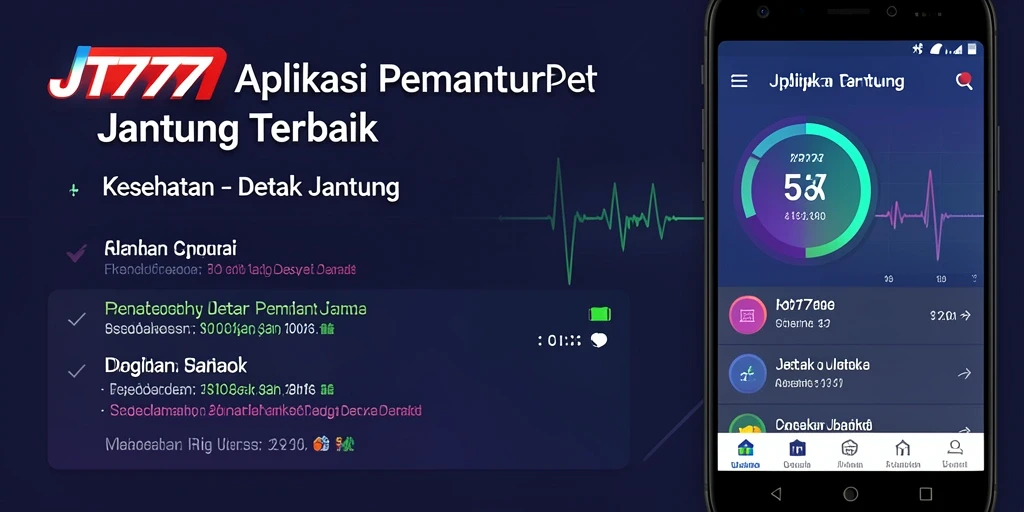 Tampilan utama JT777 yang menampilkan grafik detak jantung yang jelas.