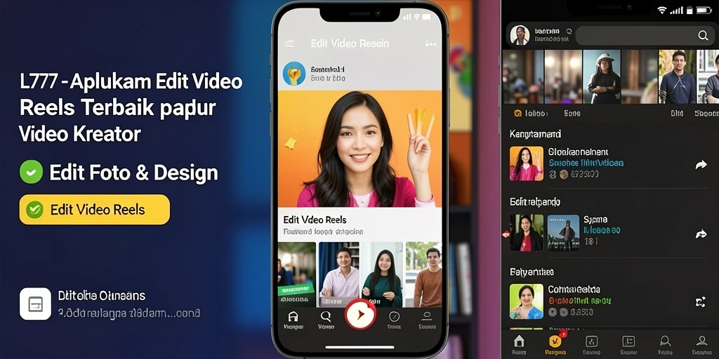 Tampilan antarmuka L777 dengan fitur Edit Video Reels yang menarik.