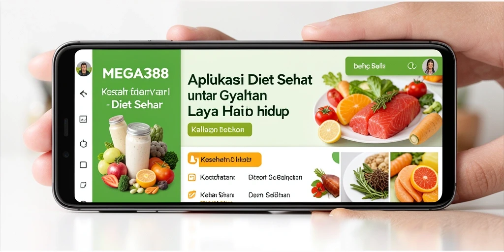 Antarmuka MEGA388 dengan fitur diet sehat yang menarik dan interaktif.