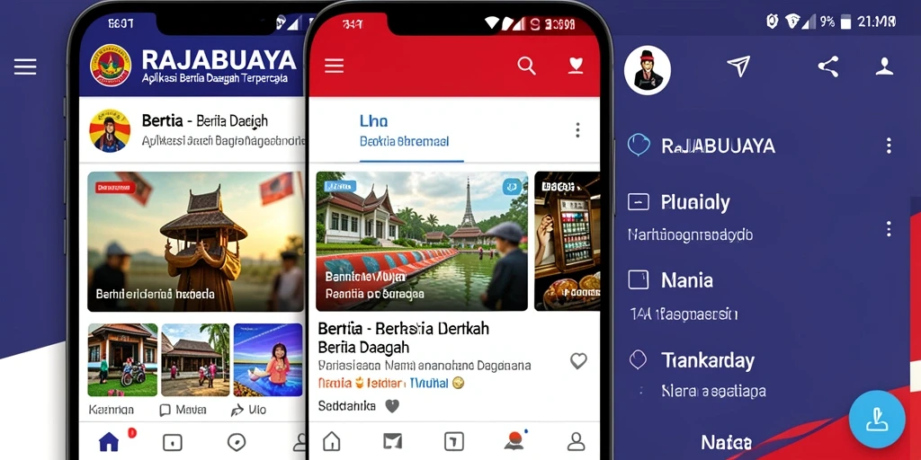Tampilan antarmuka aplikasi RAJABUAYA yang menarik dan informatif.