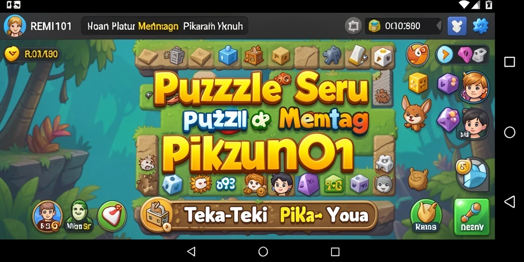 Antarmuka menarik game Teka-Teki REMI101 yang menantang.