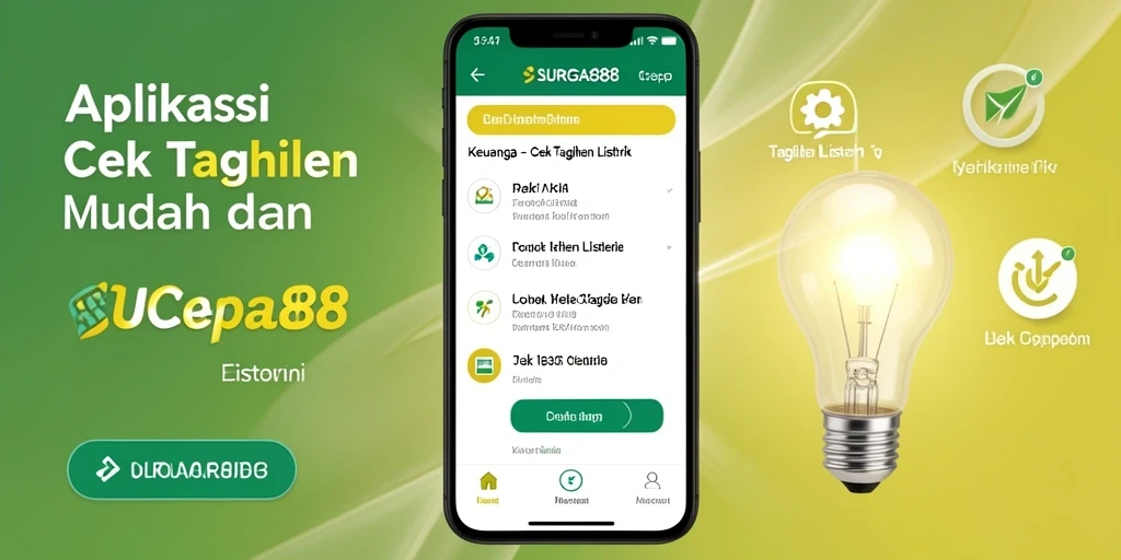 Screenshot antarmuka aplikasi Cek Tagihan Listrik SURGA88.